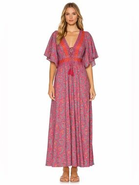 free people bon voyage maxi dress Free People Bon Voyage Maxi Dress XS Floral Print Blue Multi